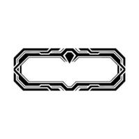 Futuristic Tech Frame, Geometric Border, Minimalist Style vector