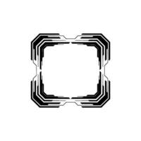 Tech Frame, Black And White, Futuristic Hud vector