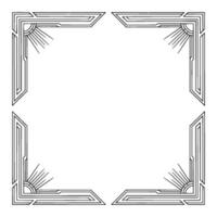 Art Deco Frame Border Geometric On White Background vector