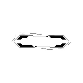 Futuristic Hud Element Clean Tech, Geometric Interface On White vector