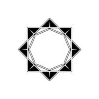 Geometric Mandala Frame Minimalist Black White vector
