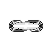 Futuristic Tech Link Abstract Circuitry vector