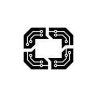Abstract Tech Circuit Board Modern Minimalist Concept vector