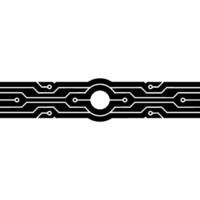 Black And White Circuit Board On White, Abstract Technology Concept vector