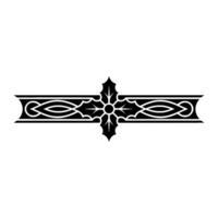 Elegant Black Ornamental Border With Cross Illustration vector