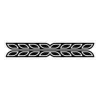 Geometric Leaf Border Minimalist Black And White Element vector