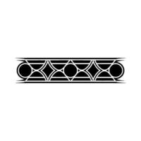 Geometric Black Ornament On Gray Background vector