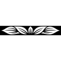 Minimalist Leaf Border Black And White, Decorative Element vector