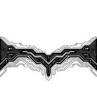 Abstract Circuit Board Black White Digital vector
