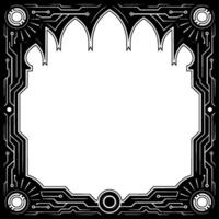 Techgothic Frame Circuitry Border With Arches, Minimalist vector
