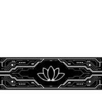 Techzen Circuit Board Lotus, Modern Minimalism, Bright Background vector