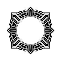Geometric Art Deco Frame With Circle Element Black White vector