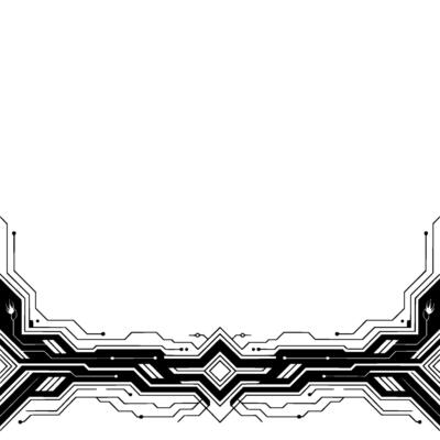 Tech Abstract Minimalist Circuitry Border On White