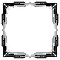 Geometric Tech Frame Modern Border, Futuristic, Illustration vector