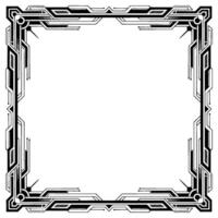 Geometric Art Deco Frame, Black White, Empty Space, Elegant vector