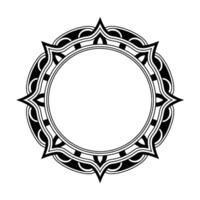 Elegant Black And White Circular Ornament Frame vector