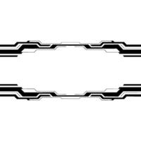 Abstract Tech Frame, Minimalist Black White, Modern Interface Background vector