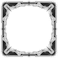 Geometric Tech Frame Futuristic Outline, Decorative Border Element vector