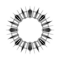 Geometric Black And White Frame Element On White Background vector