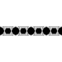 Geometric Border Black Octagons On White, Minimalist Element vector