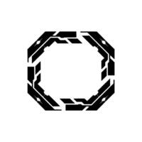 Futuristic Octagon Frame With Glare, Minimalist Tech vector