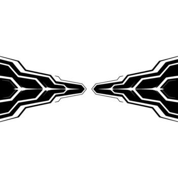 Tech Abstract Background Symmetrical Black Lines On White vector