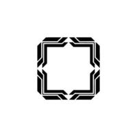Geometric Black Frame On White Minimalist, Decorative Element vector