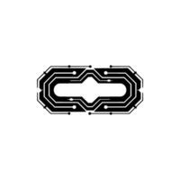 Futuristic Circuit Board, Minimalist Tech, Digital vector