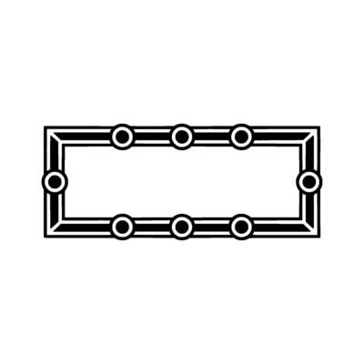 Geometric Black Frame With Circles On Gray Background