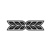 Elegant Leaf Border Minimalist Black White Pattern vector