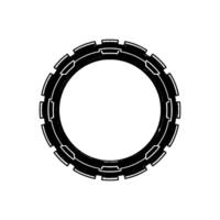 Futuristic Circular Frame With Tech Elements On Gray vector