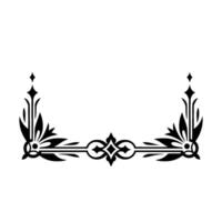 Elegant Black Flourish Corner Frame On White Background vector