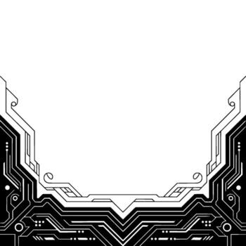 Abstract Circuit Board Frame, Minimalist Tech Background vector