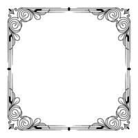 Elegant Art Deco Border Frame, Black White, Element vector