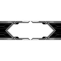 Futuristic Technology Frame Border, Black White, Geometric, Minimalist vector