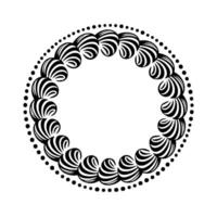 Abstract Striped Orb Frame, Black And White Decorative Border vector