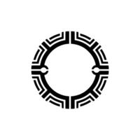 Geometric Circle Emblem Black And White, Futuristic, Minimalist vector