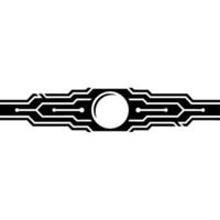 Abstract Circuit Board Element, Black And White, Modern Tech vector