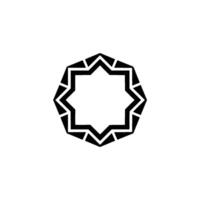 Geometric Black Star Frame On White Background, Modern vector