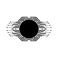 Cybernetic Circuitry Abstract Tech, Minimalist Black White vector