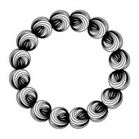Abstract Black And White Circle Of Swirls, Minimalist vector