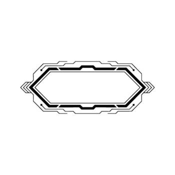 Tech Frame Illustration Geometric Hexagon On Gray Background vector