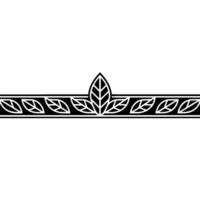 Elegant Leaf Border In Black And White, Geometric vector