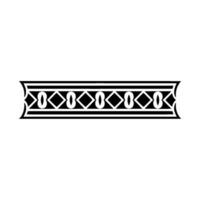 Ornamental Geometric Border In Black And White, Minimalist vector