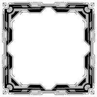 Futuristic Geometric Frame, Black White, Space For Text vector