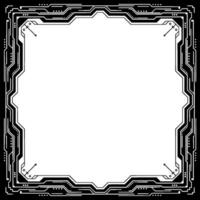Futuristic Interface Frame Black And White Tech For Uiux vector