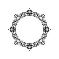 Intricate Circular Frame Ornament In Black And White vector