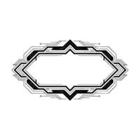 Geometric Frame Illustration Futuristic Technology In Black And White vector