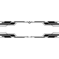 Futuristic Tech Interface Frame Minimalist Black Lines On Gray Background vector