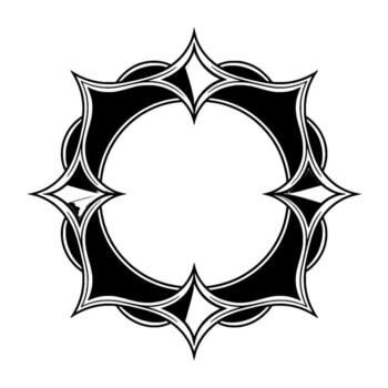 Elegant Geometric Frame In Grayscale Modern Element vector